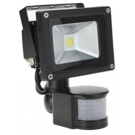 Reflector Led 10W con Sensor de Movimiento IP 65 luz blanca