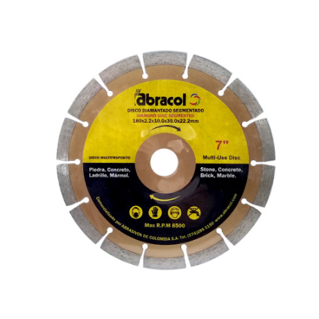 Disco Diamantado Segmentado 7" Abracol