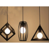 Lampara Vintage Triangulo-Cubo-Ovalada Colgante Sin Bombillo