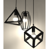 Lampara Vintage Triangulo-Cubo-Ovalada Colgante Sin Bombillo
