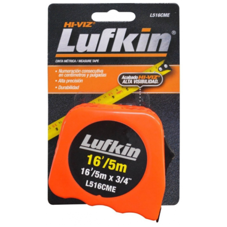 Flexometro 5 Mt LUFKIN L 516 Naranja