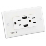 Toma Corriente Doble  + Puerto USB VESTA